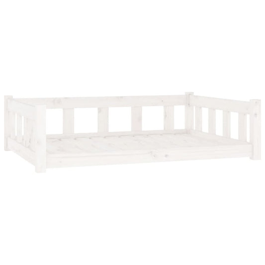 Vidaxl Cama Para Perros Madera Maciza De Pino Blanco 105,5x75,5x28 Cm_0