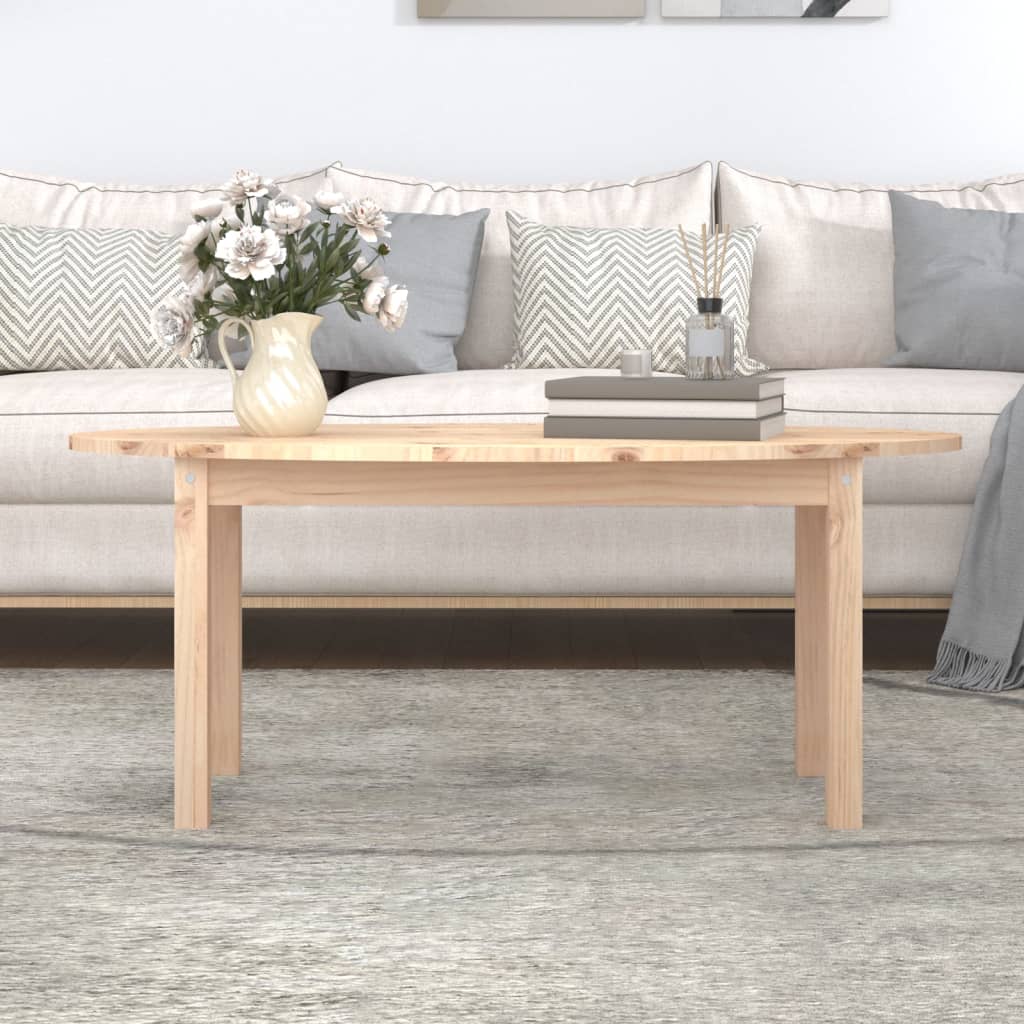 Mesa De Centro De Madera Maciza De Pino 110x55x45 Cm_1