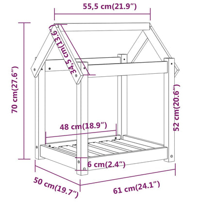 Vidaxl Cama Para Perros Madera Maciza De Pino Gris 61x50x70 Cm_2