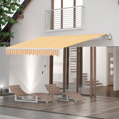 Outsunny Toldo Manual Retráctil Plegable Con Manivela Exterior 295x245cm Naranja_1