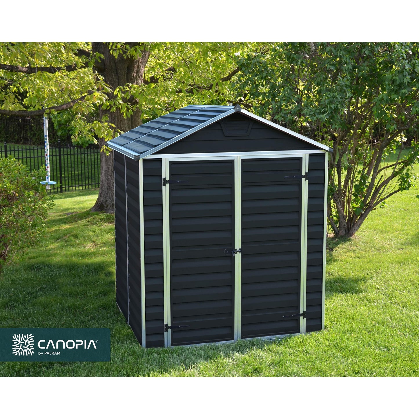 Cobertizo de jardín Skylight 154x185x217 cm gris oscuro