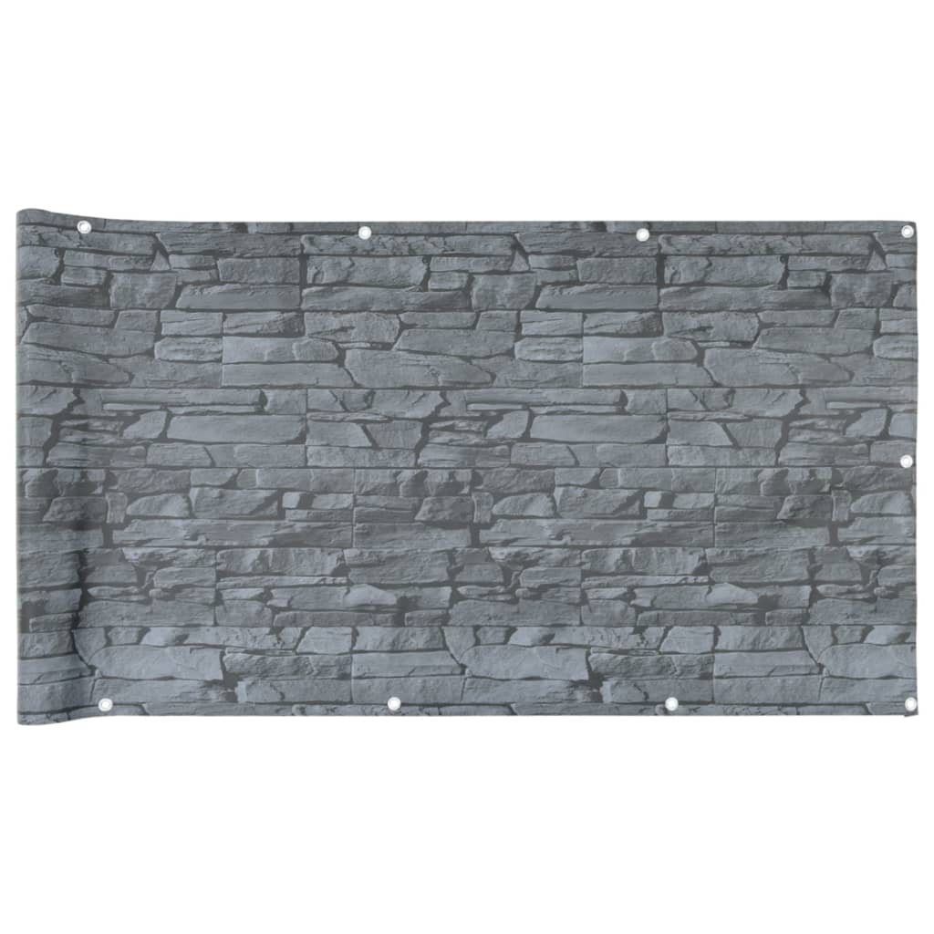 Pantalla De Privacidad De Balcón Pvc Look Piedra Gris 700x75 Cm / Vetonek_3