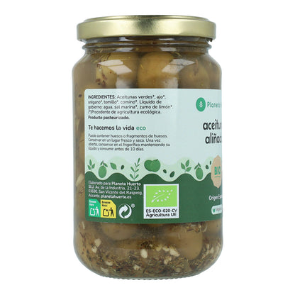 Aceitunas verdes aliñadas Eco Planeta Huerto 390g
