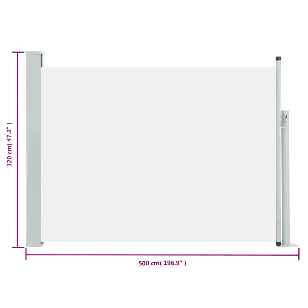 Vidaxl Toldo Lateral Retráctil Para Patio Crema 117x500 Cm_2