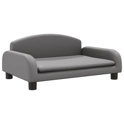 Cama Para Perros De Cuero Sintético Gris 70x45x30 Cm / Vetonek_0