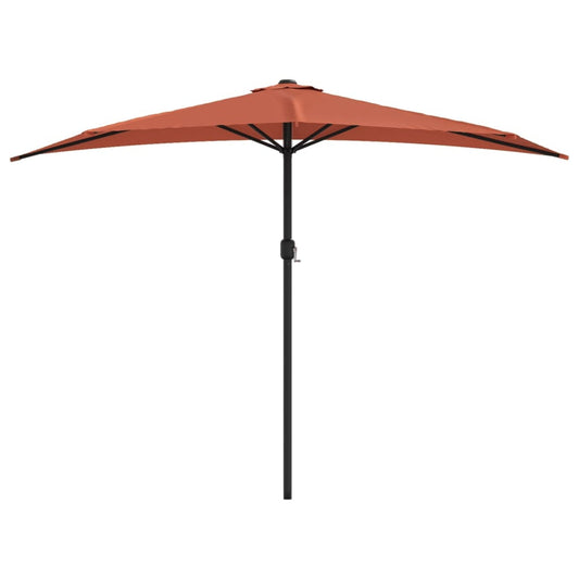 Vidaxl Sombrilla Balcón Semicircular Aluminio Terracota 300x155x223 Cm_0