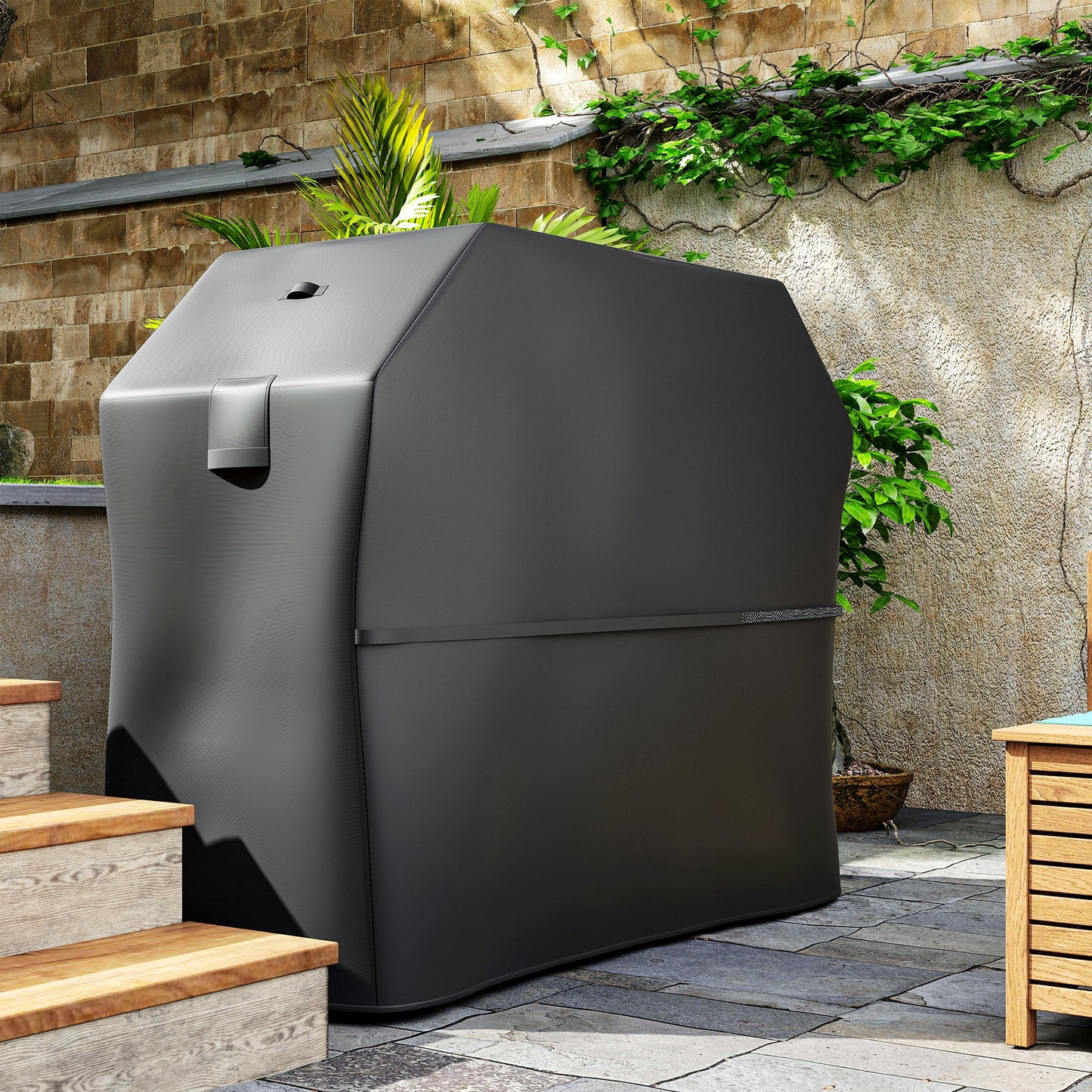 Outsunny Funda Para Barbacoa Exterior Impermeable Con Cierres De Velcro_4
