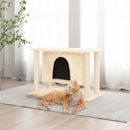 Vidaxl Rascador Para Gatos Con Postes De Sisal Color Crema 50 Cm_1