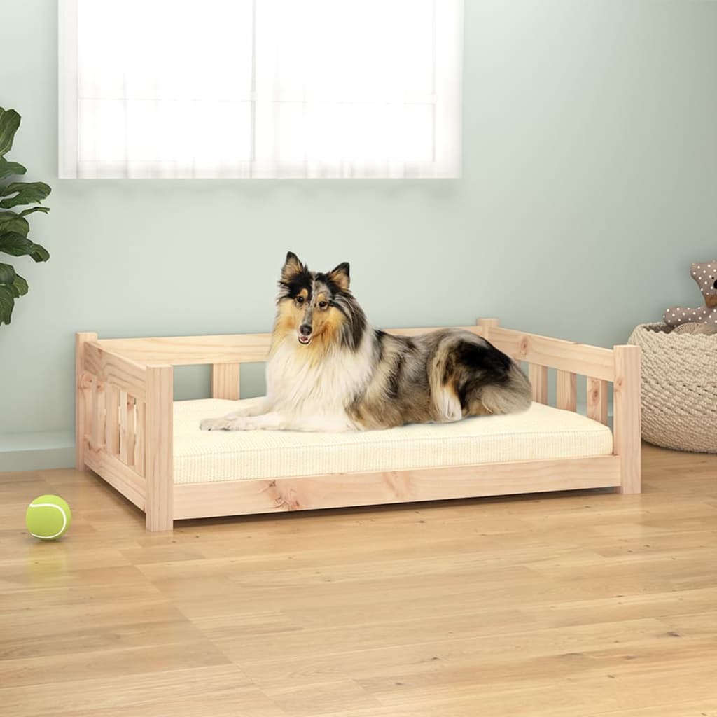 Cama Para Perros Madera Maciza De Pino 95,5x65,5x28 Cm / Vetonek_2