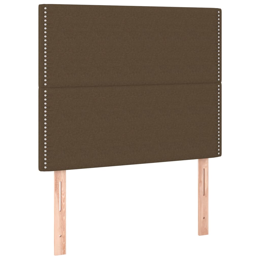 Estructura De Cama Con Cabecero De Tela Marrón Oscuro 80x200 Cm / Vetonek_3