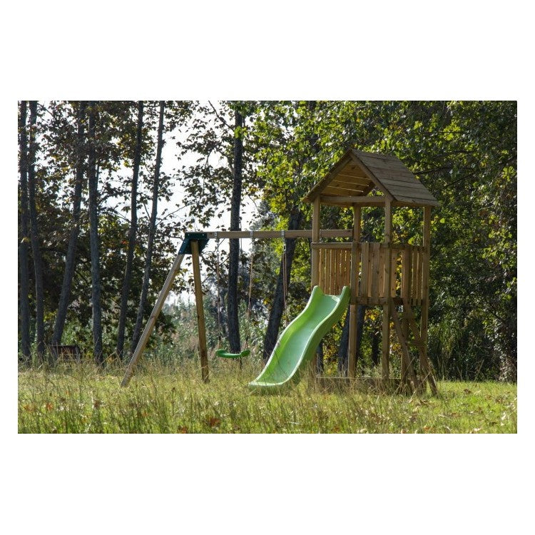 Parque Infantil Masgames Tibidabo L Techo De Madera Con Columpio Basica: Con Arenero En La Base.