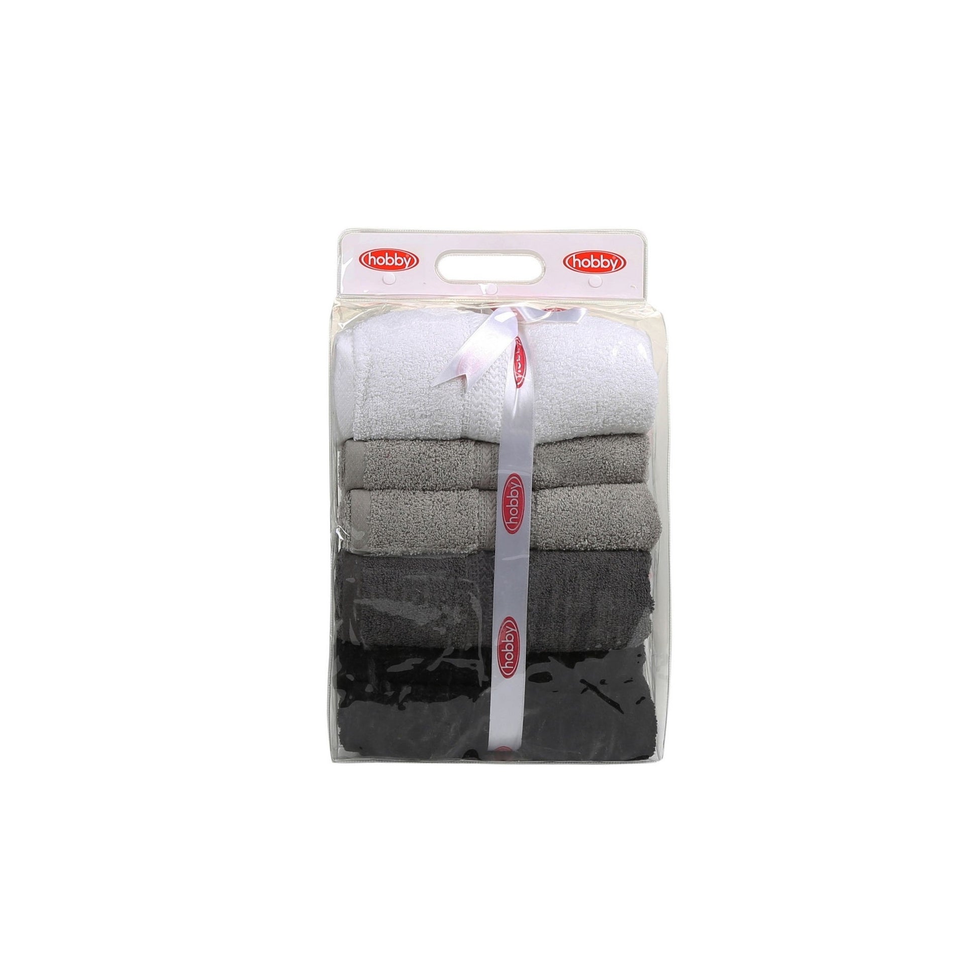 Juego De Toallas De Baño (4 Piezas) Blanco, Gris, Gris Oscuro Y Negro_4