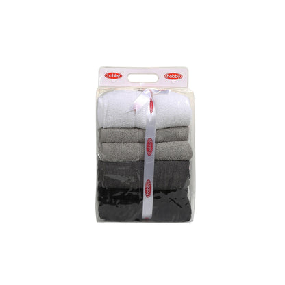 Juego De Toallas De Baño (4 Piezas) Blanco, Gris, Gris Oscuro Y Negro_4