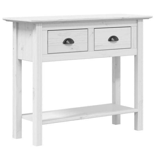 Mesa Consola Bodo Madera Maciza De Pino Blanco 91x35x74 Cm_0