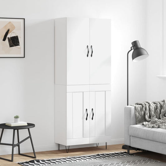 Aparador Alto Madera Contrachapada Blanco 69,5x34x180 Cm_0