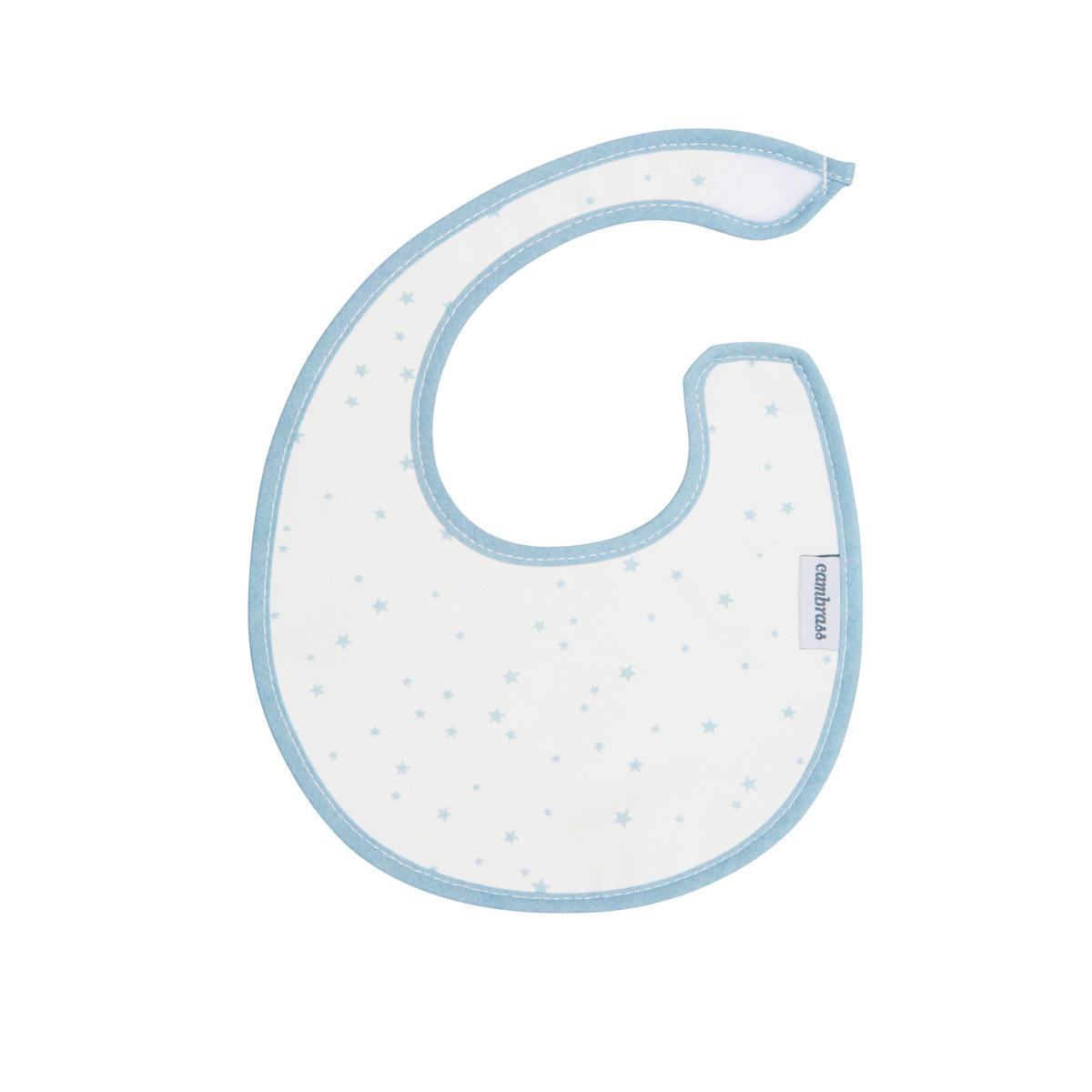 Babero redondo con velcro Sky celeste estrellas Estrellas Rosas