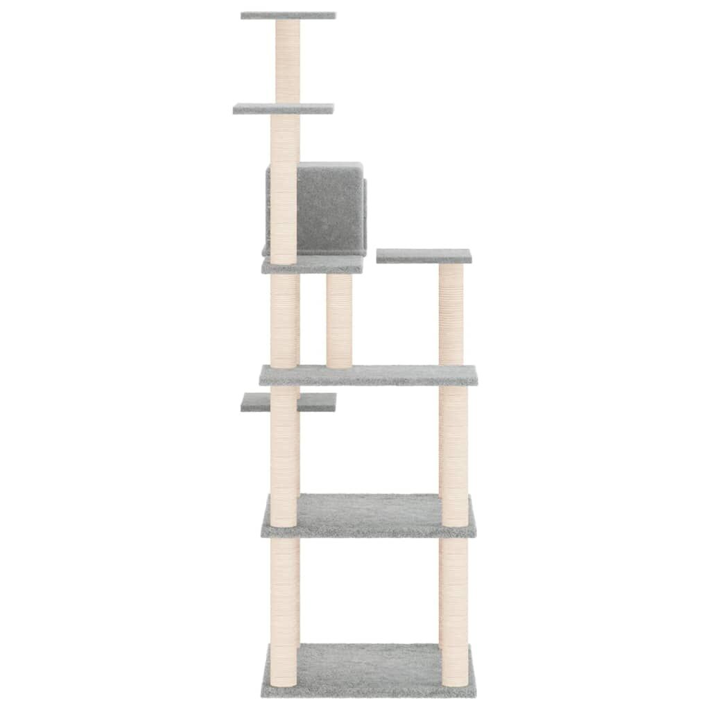 Vidaxl Rascador Para Gatos Con Postes De Sisal Gris Claro 153 Cm_3
