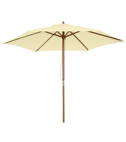 Outsunny Sombrilla De Jardín Ø250x230 Cm Con Poste Desmontable Crema_0