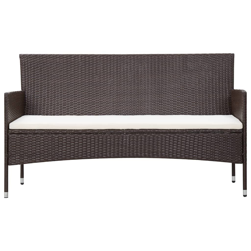 Vidaxl Set Muebles De Jardín 5 Piezas Y Cojines Ratán Sintético Marrón_3