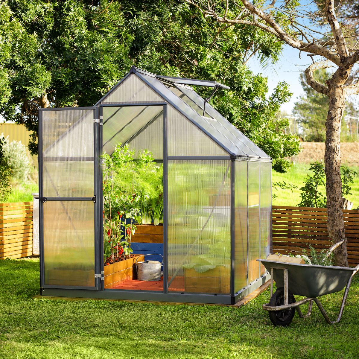 Canopia Mythos Invernadero De Jardín Policarbonato Doble Capa 186X185X208 cm Gris