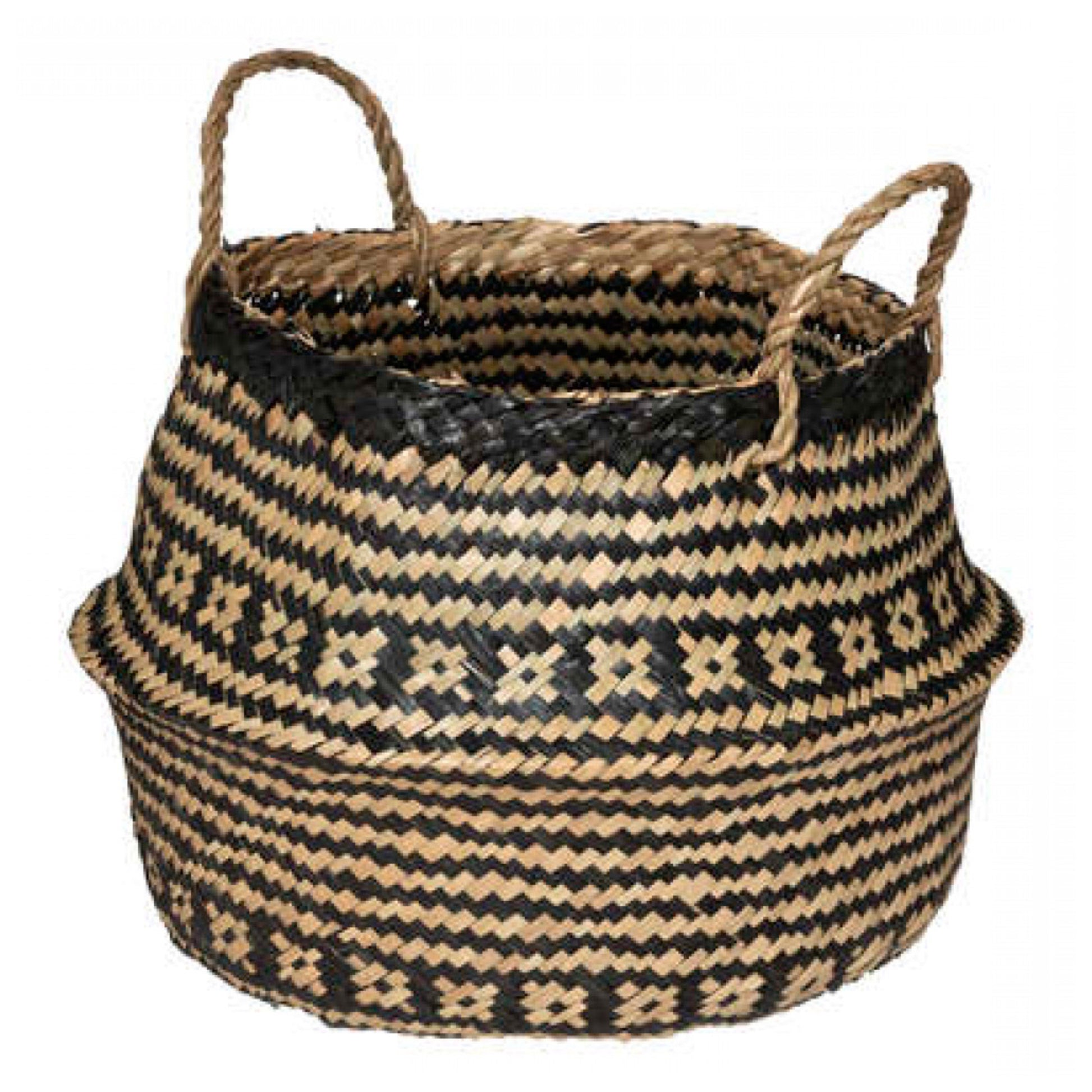 Wellhome - Cesta De Caña Negra Y Blanca_0