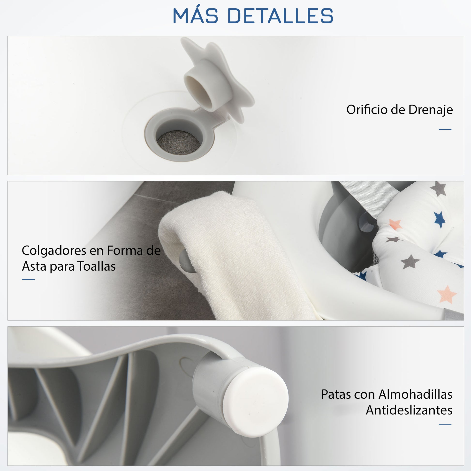 Homcom Bañera Plegable Para Bebé Bañera Bebé 0-3 Años 81_3