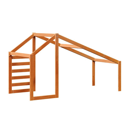 Techo De Cama Infantil Madera Maciza Pino Marrón 198x87x113 Cm_5