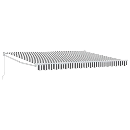 Toldo Retráctil Aluminio Y Tela Gris Antracita Y Blanco 4x3 M_0