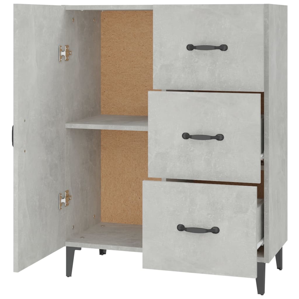 Aparador De Madera De Ingeniería Gris Hormigón 69,5x34x90 Cm / Vetonek_3