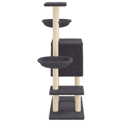 Rascador Para Gatos Con Postes De Sisal Gris Oscuro 117 Cm_4