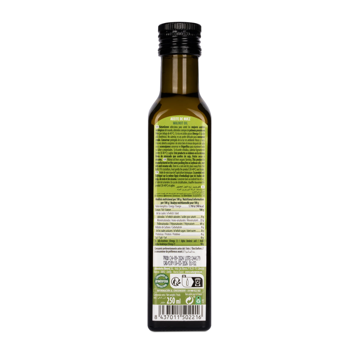 Aceite de Nuez Bio NaturGreen 250 ml