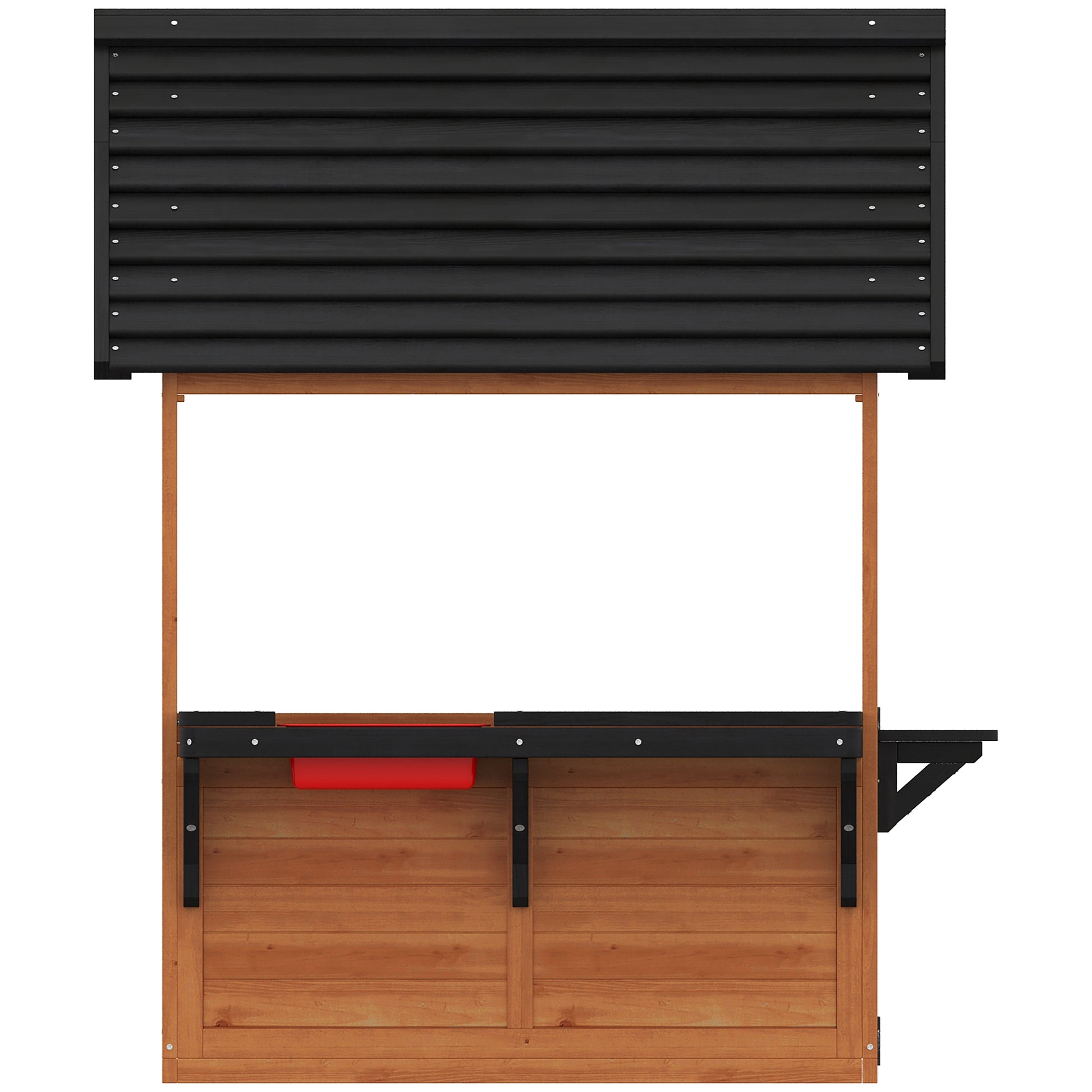 Aiyaplay Casita Infantil Exterior De Madera Con Barra De Snack Y Bancos Marrón_4