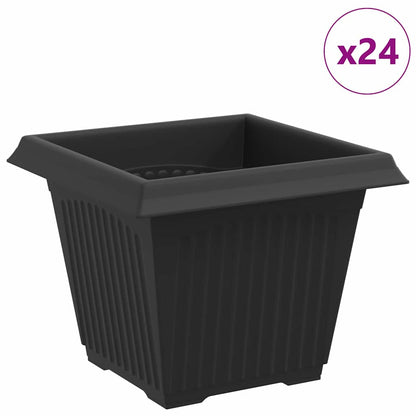 Maceta Cuadrada Para Flores 24 Pcs Negro 33 X 33 X 26 Cm_0