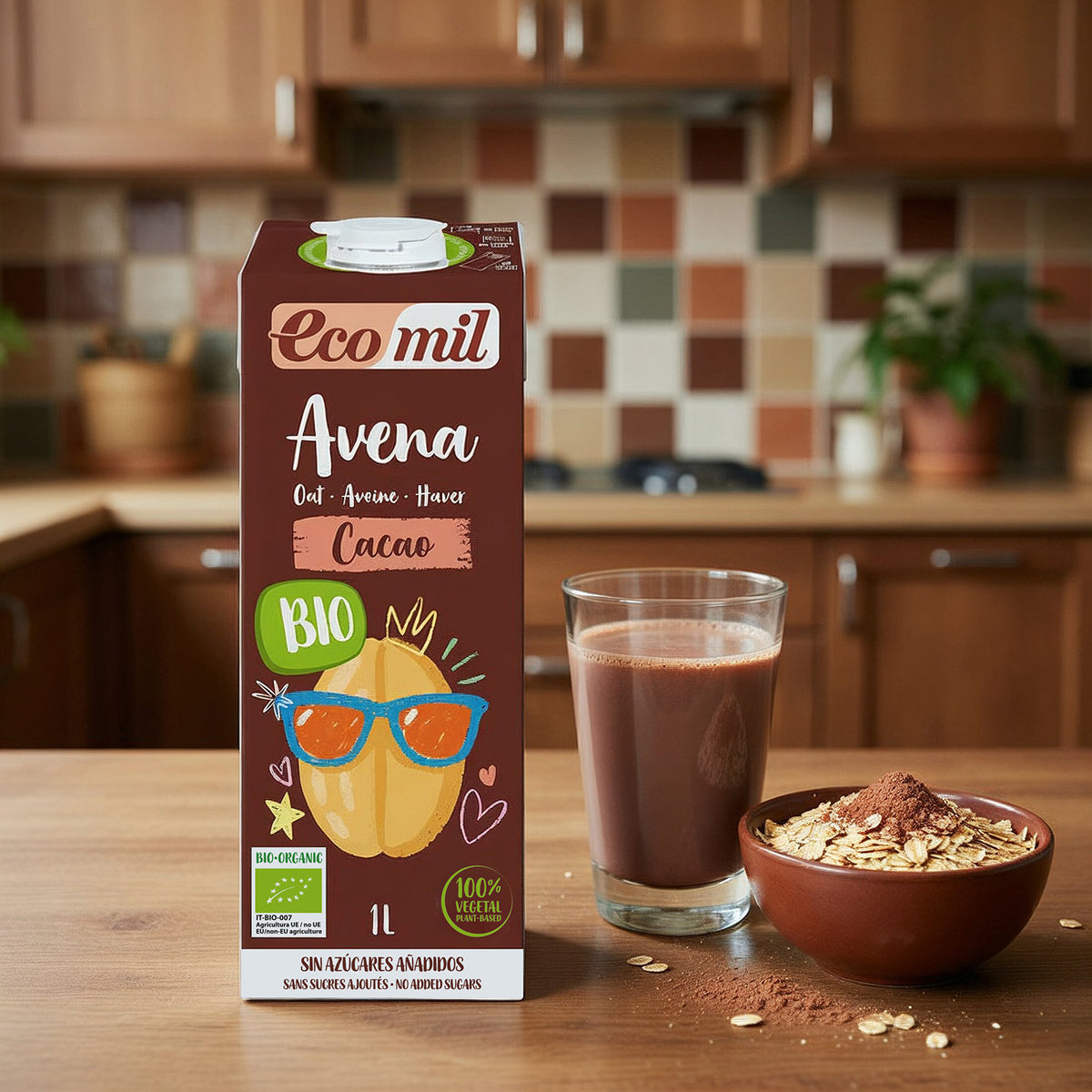 Pack 6 x Bebida de Avena Cacao Bio Ecomil 1 L