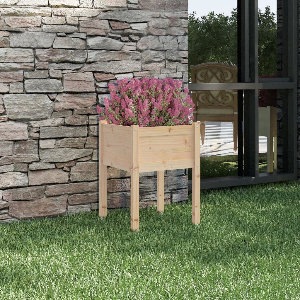 Jardinera De Madera Maciza De Pino 50x50x70 Cm_1
