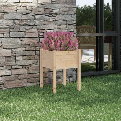 Jardinera De Madera Maciza De Pino 50x50x70 Cm_1