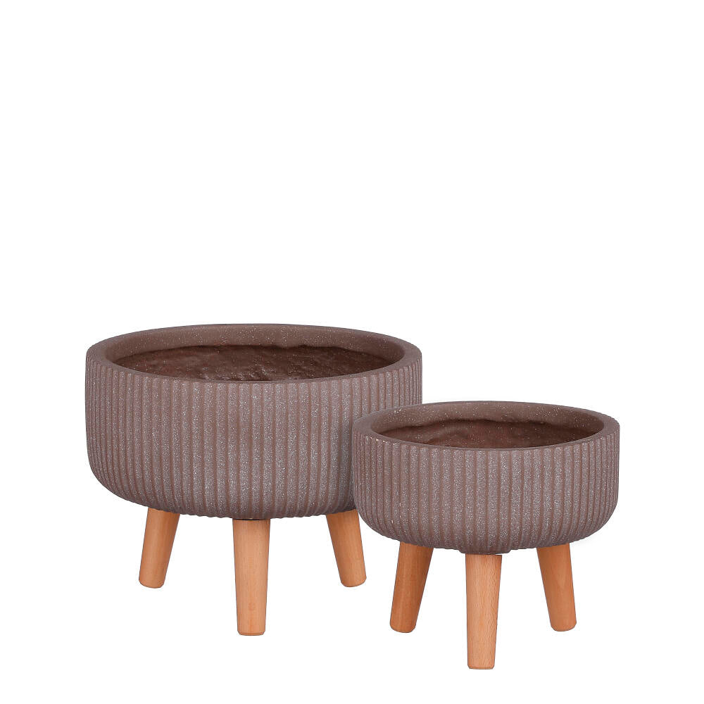 Macetero Fibra 3 Patas Marrón 21x24cm_0