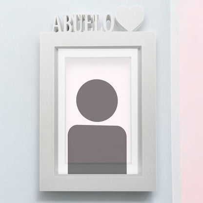 Marco De Fotos Mesa O Pared Modelo Abuelo 24.5x17.5cm Para Fotos 13x18cm Blanco