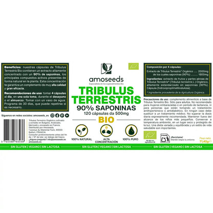 Tribulus Bio, 90% De Saponinas | 120 Cápsulas_4