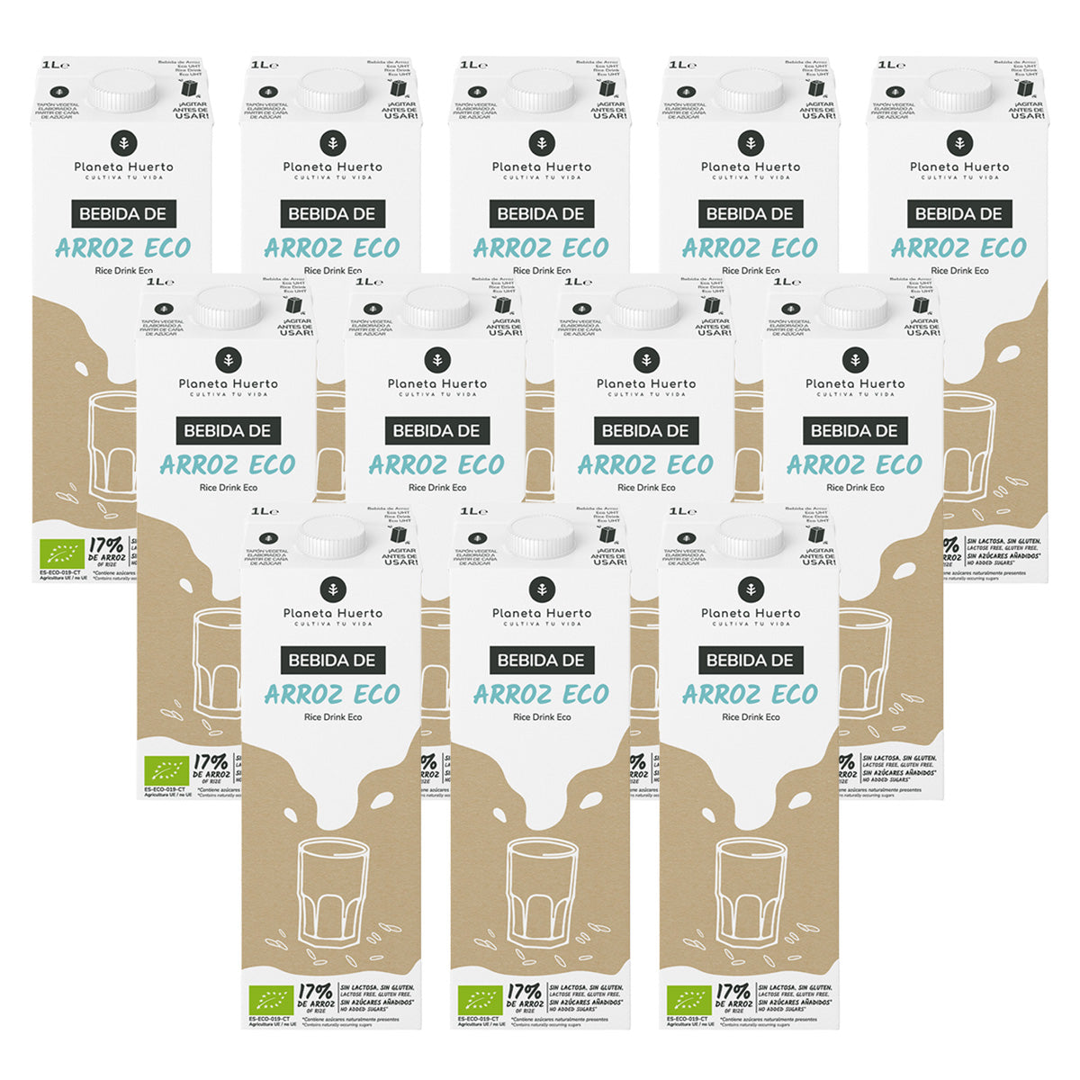 Pack 12x Bebida de Arroz Eco Planeta Huerto 1L