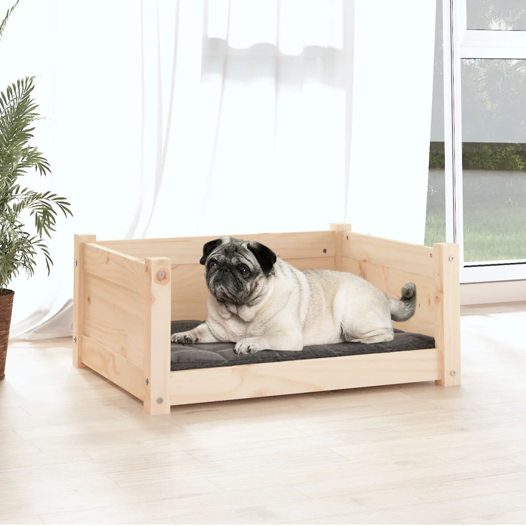 Cama Para Perros Madera Maciza De Pino 65,5x50,5x28 Cm / Vetonek_5