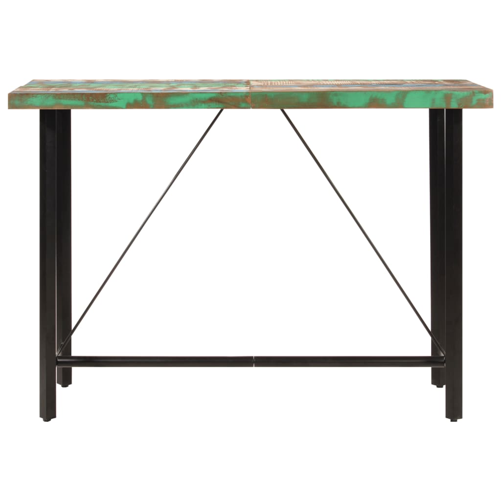Mesa Alta De Hierro Y Madera Maciza Reciclada 150x70x107 Cm_0