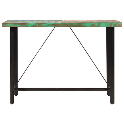 Mesa Alta De Hierro Y Madera Maciza Reciclada 150x70x107 Cm_0