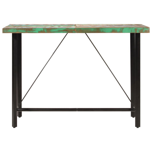Mesa Alta De Hierro Y Madera Maciza Reciclada 150x70x107 Cm_0