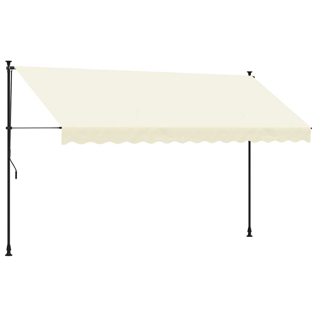Toldo Retráctil De Tela Y Acero Crema 350x150 Cm_0