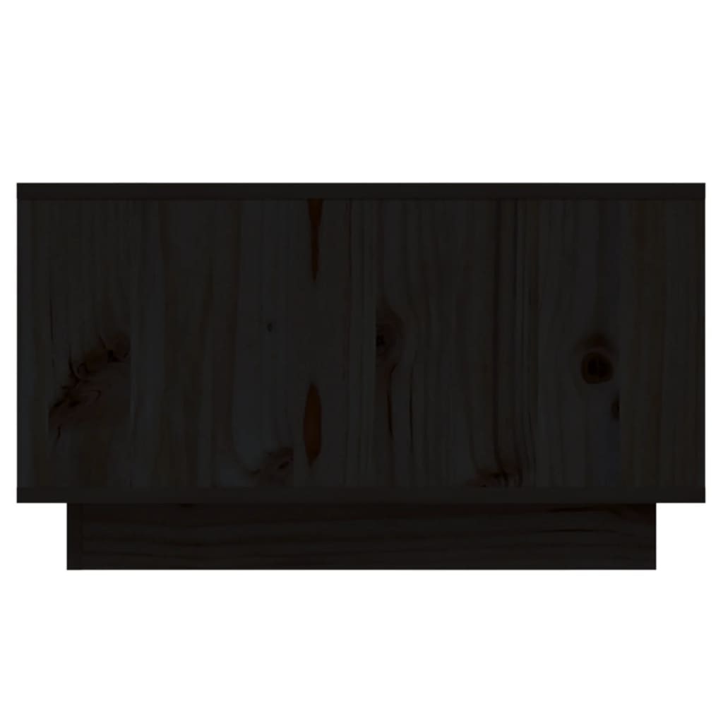 Mesa De Centro De Madera Maciza De Pino Negro 55x56x32 Cm_3