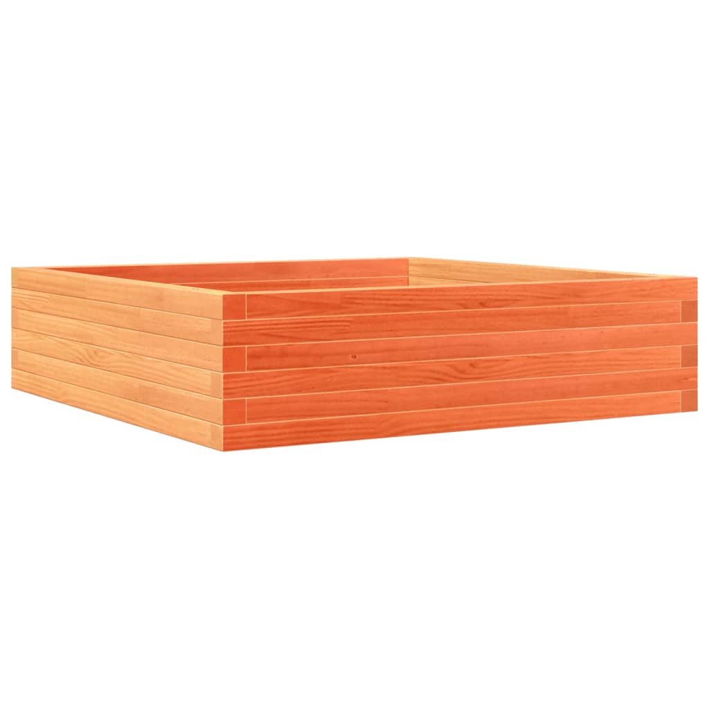 Jardinera De Madera Maciza Pino Marrón Cera 90x90x23 Cm_0