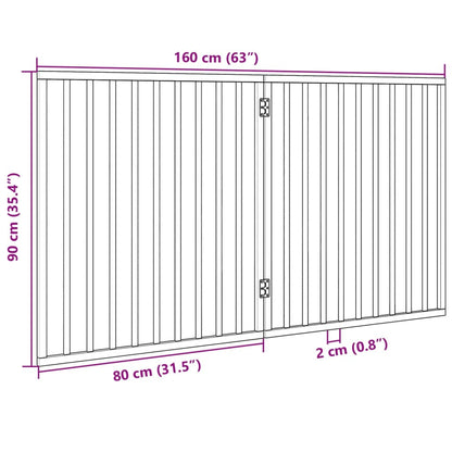 Vidaxl Puerta Para Perros Plegable De 2 Paneles, Color Negro, 160 Cm, Madera De Álamo_2