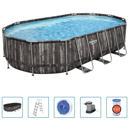 Bestway Conjunto De Piscina Ovalada Power Steel 488x305x107 Cm_0