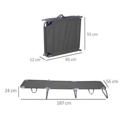 Outsunny Conjunto De 2 Tumbonas Plegables Con Respaldo 187x55x24 Cm Gris_2